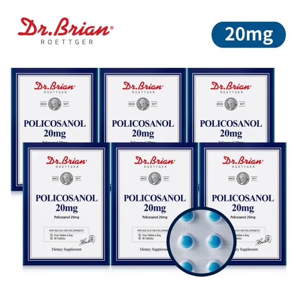 6통 닥터브라이언 사탕수수 폴리코사놀 20mg 90타블렛/ 콜레스테롤/Hdl/Ldl 6통