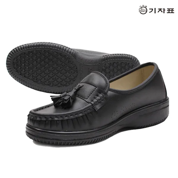 기차표 시니어 여성 태슬장식 컴포트화 편안한신발 로퍼 굽4.5cm