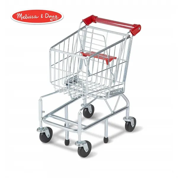 Melissa & Doug [WHATBOX]Melissa 23.25' H x 11.75 W 15' L 멜리사 앤 더그 완구 쇼핑 카트 견고한 메탈 프레임 놀이 세트 및 주방 헤비 게이지 스틸 구조 주방놀이