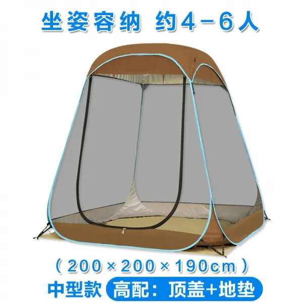 2m 높이 무저 정원 납량사 텐트 8단금 단련 모기장 노점 천장, 리넨슬럽 무2X2X19텐트 매트