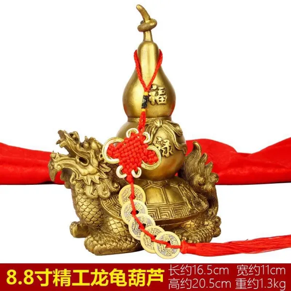 와이유 거북용 황동룡구호박 장식품 소인화 방지용 대들보가 재물운사악 8.8인치 세이코 귀박