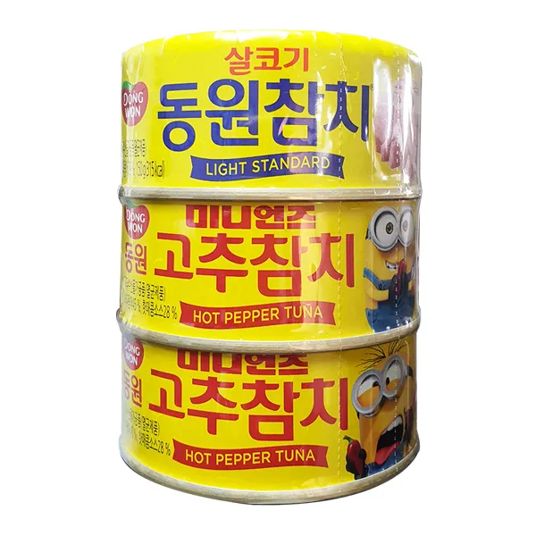 동원 미니언즈고추참치150g(2캔)+살코기참치150g(1캔) (s), 1개, 고추참치150g(2)+살코기참치150g(1)