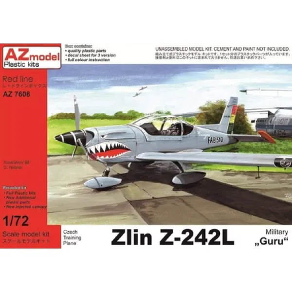 AZmodel AZ 모델 172 볼리비아 공군 즐린 Z-242L 군용기 프라 모델 AZM7608 PROD11500005131, 상세 설명 참조0