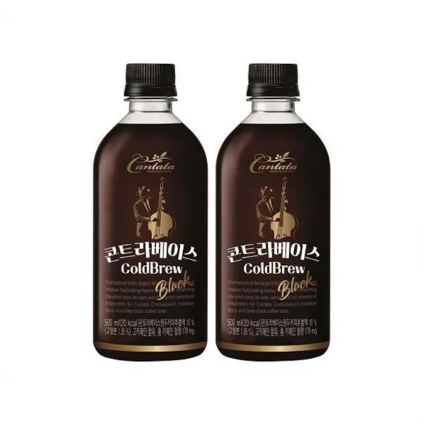 콘트라베이스 롯데 x 인기 500ml 프리미엄 24페트 블랙, 단품, 단품