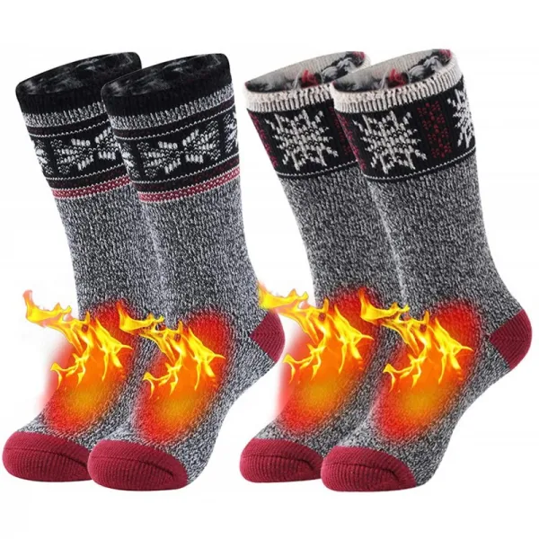 여성용 따뜻한 열수축 수뉴 겨울 털 라인 부트 헤비 삭스 극온용 단열 열간석 스키복 2페어 그레이