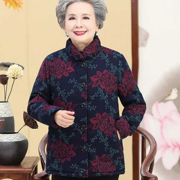 중노년층 봄옷 웰론 여성 후년 엄마 코트 할머니 플라워 패딩 노 아내 옷 가디건