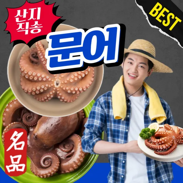 [국내산] 통영 생물 문어 냉동 자숙 문어 숙회 삶은 통 슬라이스 제사용 제수용 한마리 2~3마리 1kg 1.5kg 2키로 추석 설 명절