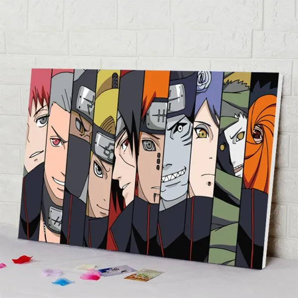 Diy 보석십자수 키트 애니 나루토 등장인물 그림 그리기 방꾸미기 선물 사은품 증정 80x45cm 가을 C 