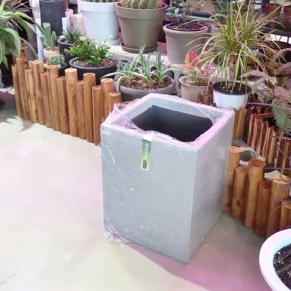 나무 테라조 시멘트 대형사각화분 34x42cm 식물집사 텃밭꾸미기 그린 가로수 카페 인싸템