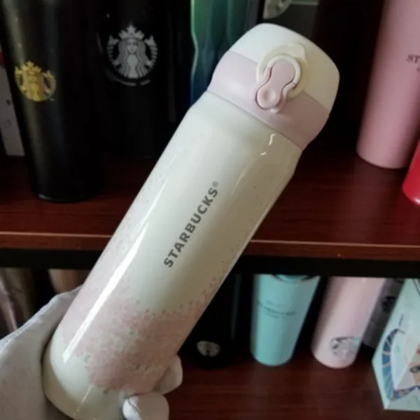 2020 원터치 보온보냉 스타벅스보온병 써모스텀블러, 벚꽃 낙오 500ml