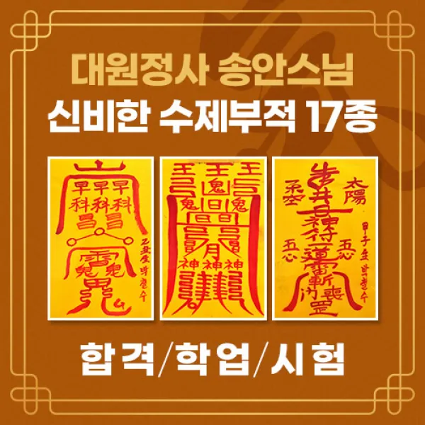 [대원정사] 합격 시험 수능 부적 56종 경면주사 수능합격부적 시험대운 개인맞춤부적, 06-수능학업진취부