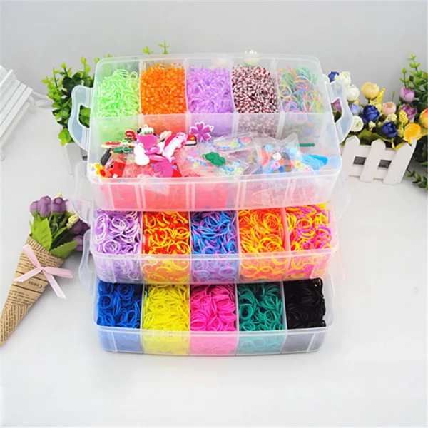 오아시스트리 무지개 색상 위빙 라탄 기 Rainbowloomkitdiy 박스 지력 개발함