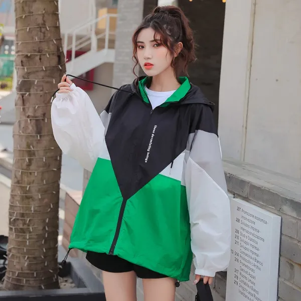 2020년 여름 색항풍 코트 여 유럽 제품 눅눅한 후드 카디건 비치웨어