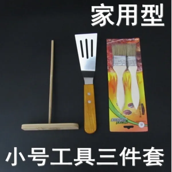 스패츌러주걱 맹종죽 전병 공구 스크레이퍼 갈퀴 베이킹 클러치백 계란 삽 산동, T14-스몰사이즈 갈퀴 깔때기 털브러쉬 쓰리피스