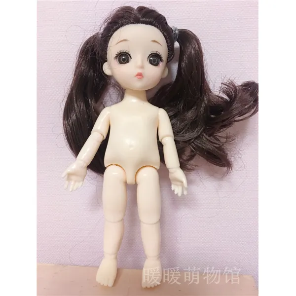 8부 BJD 몽리 3D 진짜 눈 라이크 맹아 풀 가죽 관절 체소꿉놀이 공주, 씰브라운두갈래로땋은머리누드하이대략16cm~다섯개를사다