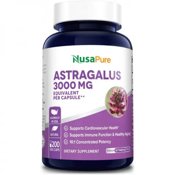 Astragalus 3000mg Per Caps 200 Veggie Capsules (Vetgetarian Non-GMO & Gluten Free) 최대 강도-심혈, 1