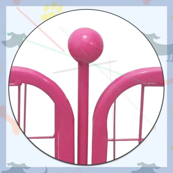 강아지 울타리 애완용 소형 개 고양이 방범 탈옥 실내 격리 문 자유 조립 펜스 로즈 핑크 Ci