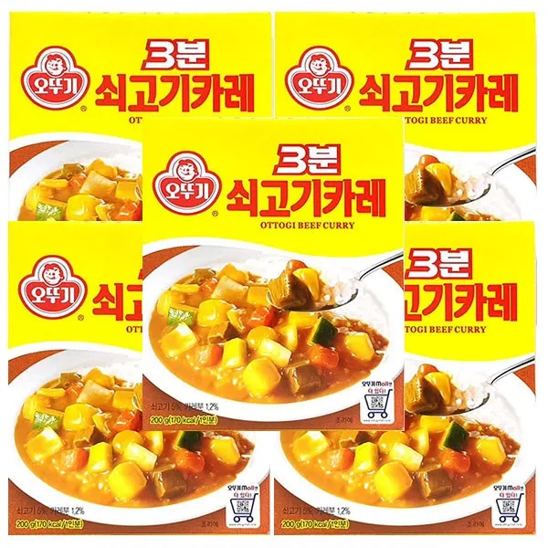 조은마켓 [간편한 한끼] 오뚜기 3분 쇠고기카레 200g(1인분) 카레라이스 짜장 하이라이스, 5개