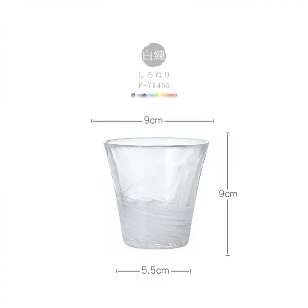 수입 돌 무덤 초자 유리컵 쓰가루 핸드메이드 컵 컬러 유리 과일주스컵 커플 커풀, 화이트 훈련함