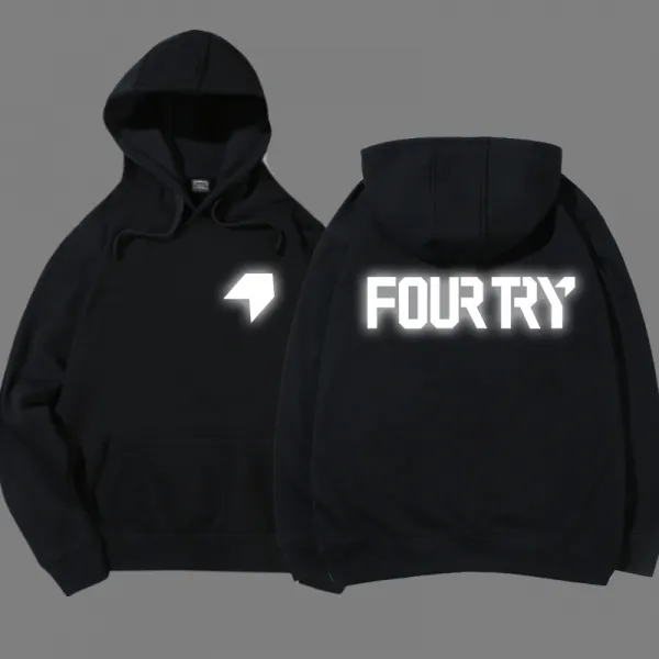 민쯔우 트렌드 동업자 2같은스타일 FOURTRY 드랜드 상의 남자 와이드 루즈핏 빅사이즈 리플렉터