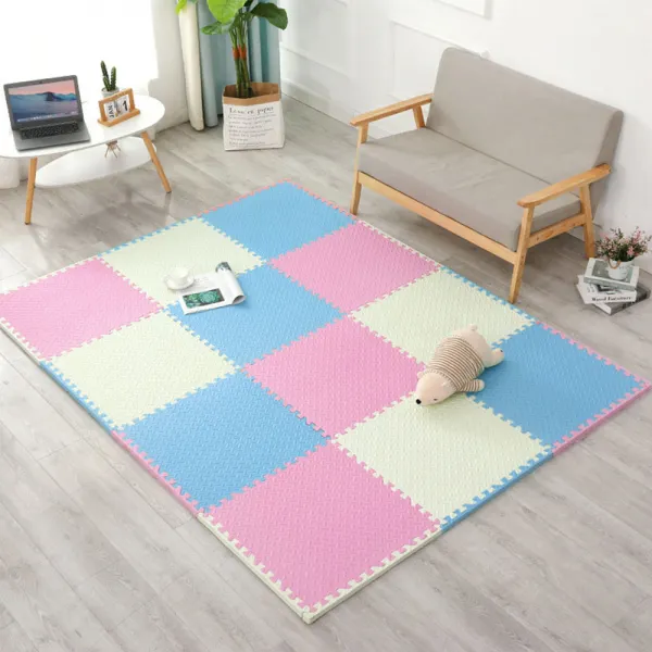 로마팸 애견 층간소음 강아지 퍼즐 매트 60*60 두께2cm 4p, 오렌지