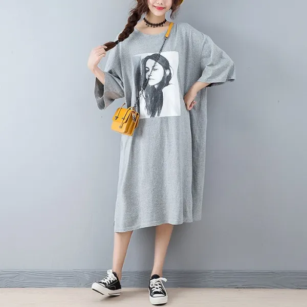 블랙바바 여성 루즈핏 7부 롱 원피스a19052978