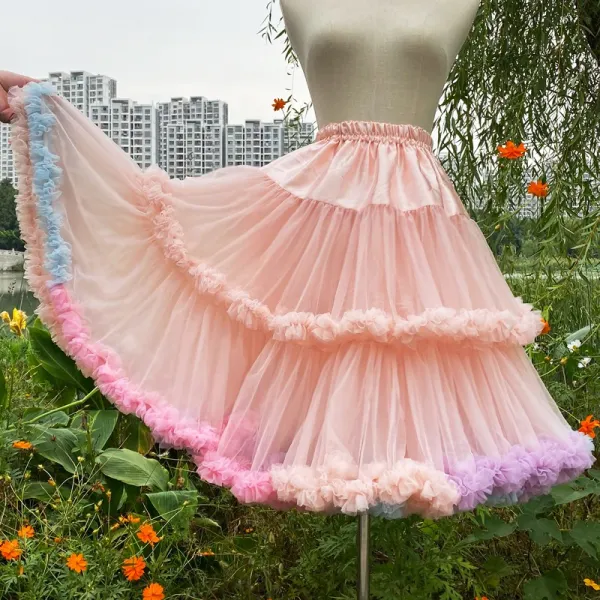 속치마 무와이어 이층 레이어드 패티코트 898