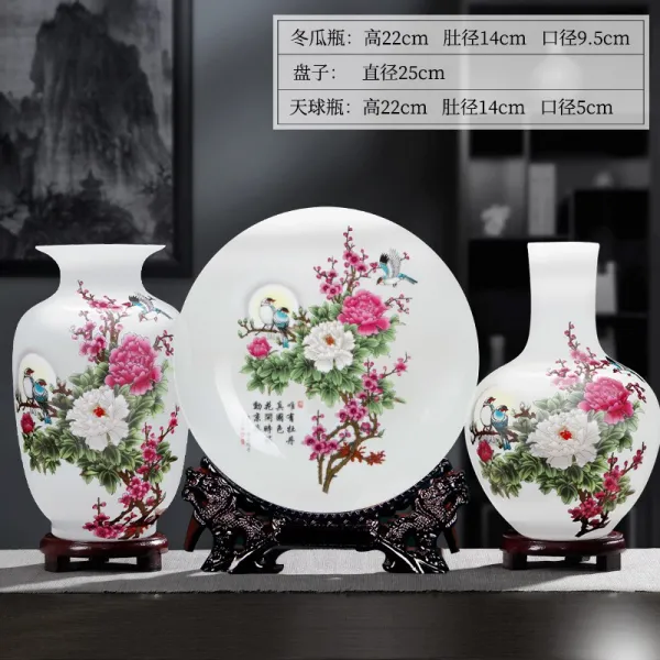 Mar.22 77번 박고대 장식 경덕진 옹기 미니 화병 현대 신중식 가정 거실 술장 장식품 공예z 꽃 좋 은 달 3 종 세트 + 용머리 틀