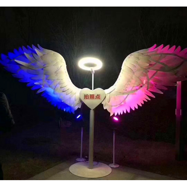 LED 발광 날개 광장 무대 활동 대화 형 따뜻한 필드 소품 큰 배경 장식 쇼핑몰은 그물 빨간색을 설정합니, 단일옵션, 사용자 정의
