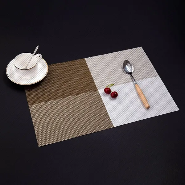 홈 식탁 서 찬합매트 노르딕 화상방지 그릇 PVC 방수, 45 *30cm4 개입 논밭 글자의