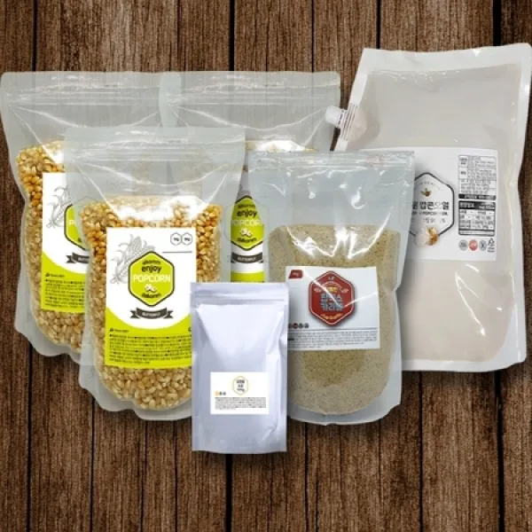 카라멜팝콘 재료 세트 S-9 (약 100명분 - 팝콘옥수수 3kg + 오일 2kg + 소금 150g + 카라멜슈가 1kg), 상세페이지 참조
