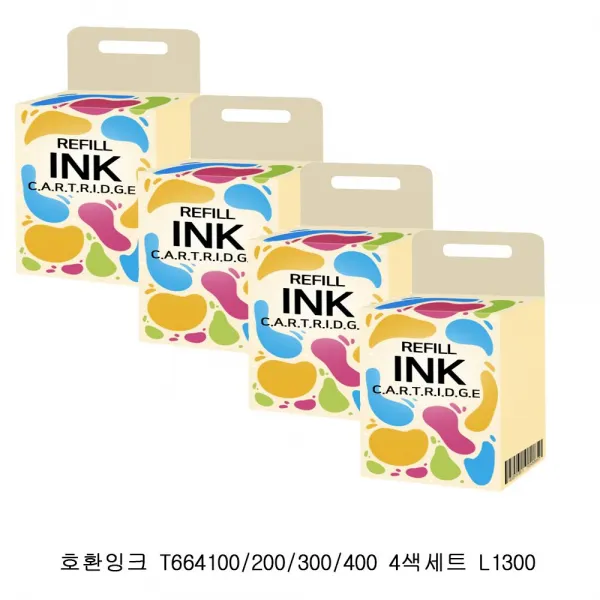 호환잉크 T664100/200/300/400 L1300 4색세트 JK+7B5B95EA, 1, 본상품선택
