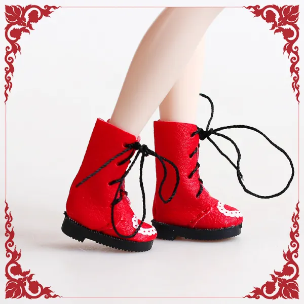 아기 28CM32CM BLYTHE 천 누이동생 BJD8 부몽리 것을 따지다 말 입다 부품, 레드 워커부츠 3.2cm 슈즈 롱 2.5 ~3.2cm