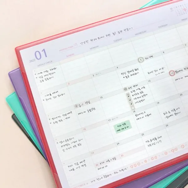 2022 한정판 먼슬리매트 일정관리 스티커 스케쥴 메모, 3.mint(민트)