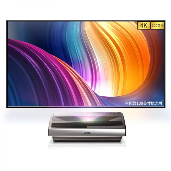 견고 u100인치 레이저 tv 초단점 프로젝터 가정용 (4K 해상도 2000 유명 스마트 영화관 100인치 내광막 포함), 단일상품
