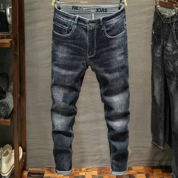 살구색 슬림 코듀로이 스키니 진 팬츠 남성 트렌드 조커 팬츠 박시한 청소년이다 고급