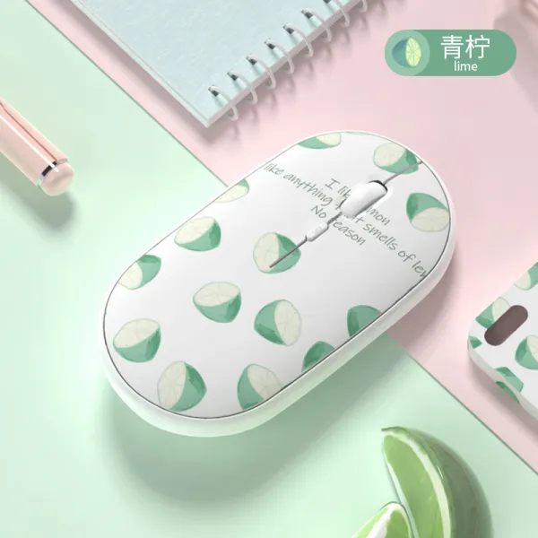 샤오미 마우스 무선 마우스 블루투스 무선 마우스 소녀 귀여운 음소거 충전은 애플 Xiaomi Dell 레노버 노트북에 적용 할 수, 라임 - 단일 모드 충전 버전, 공식 표준
