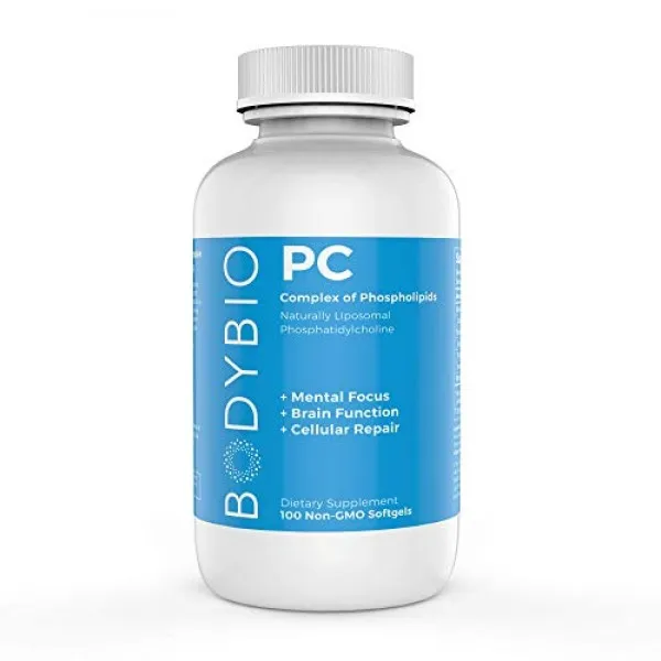 BodyBio-PC 포스파티딜콜린 인지질 복합물 - 뇌의 건강을위한 생체 이용률의 향상 - 뇌 기능 초점 기억력 명확성 향상 -100 소