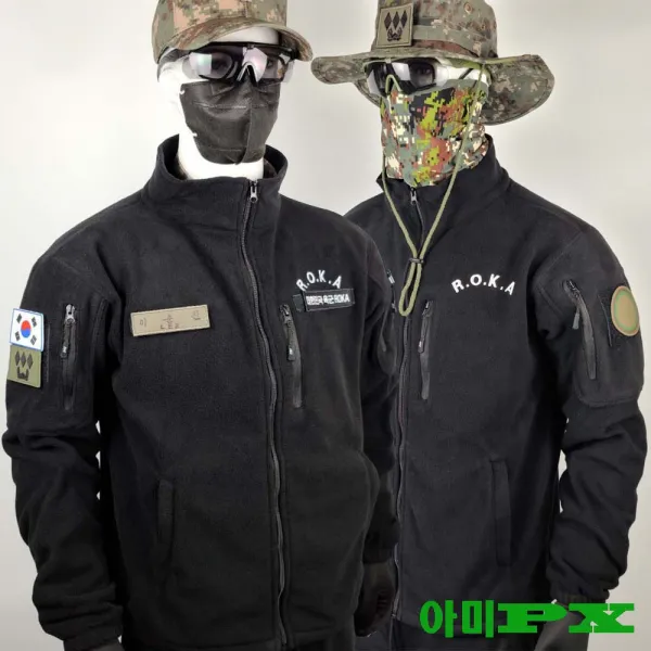 로카 전술 후리스 [앞가슴지퍼포켓] [양팔 좌/우가슴 벨크로패치 부착형] 군인 PX후리스