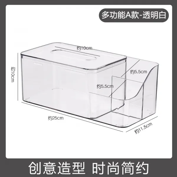 유럽풍 인테리어 다용도 휴지 미용티슈 케이스 다용도 티슈곽 유니슈 심플 테이블 투명 티슈 집용 거실 디어 냅킨박스 풍차탁 휴지박스, 02 멀티 기능A대-아주 분명하다
