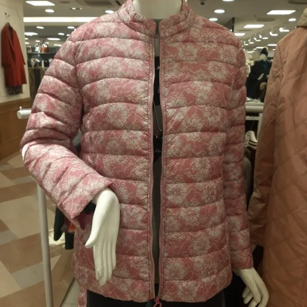 크로커다일레이디 여성스런 꽃레이스무늬 초경량 패딩점퍼 CL0SPD102