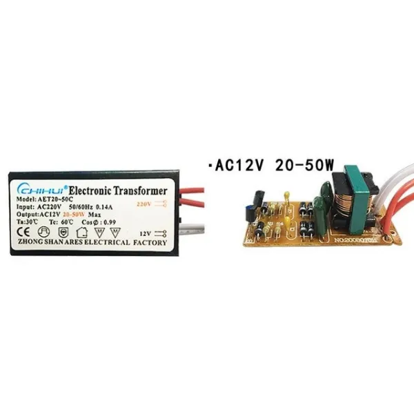 3 년 보증 할로겐 램프에 대 한 충분한 전원 전자 변압기 ac 220 v ac12v 20 w-250 w 선택적 led 드라이버, 03 20 to 50w