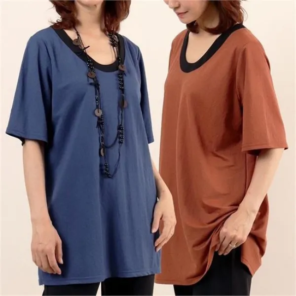  강물처럼 Ir 유배색루즈롱반팔티5714h906 빅사이즈