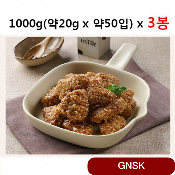 선진FS 크리스피 돈강정 1000g 약2 x 약50입 3봉 날치알 어패류 간식 냉동 전자레인지, 1개