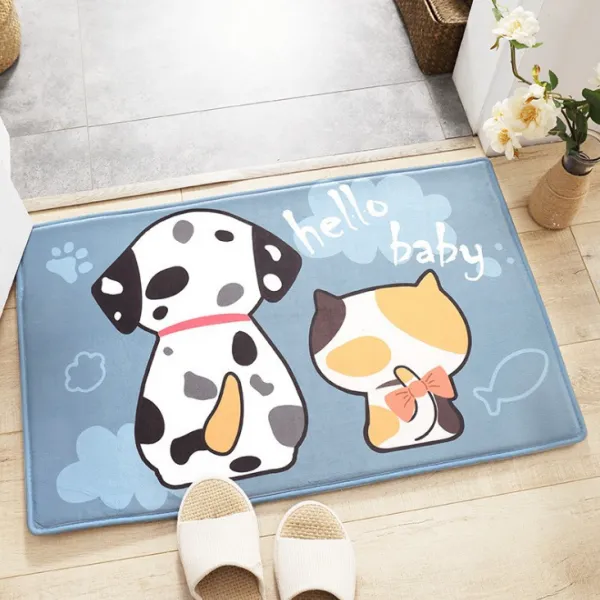 입주자 매트 캐릭터 카펫 입구 발받침 사랑스런 문 쿠션 입실 침실 욕실 미끄럼 방지 주방 화장실 밀크색 메롱 일가