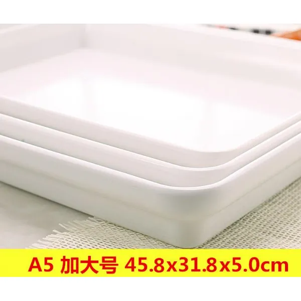 수육 익힌 음식 그릇 튀김 꿰미 트레이 간나물 가게 전용 접시 라이크 자기 냉채 전시함 두꺼운 호텔 화이트, 식료품 급 라지 화이트 45.8x31
