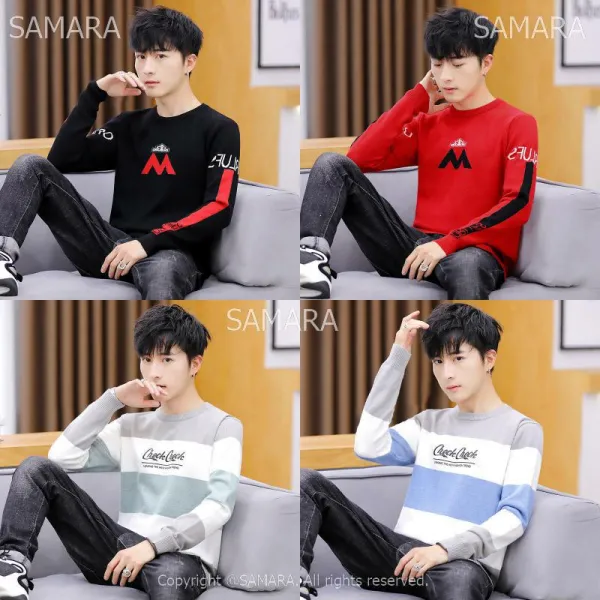 Qterra 특허브랜드 스웨터 기본 풀오버 라운드 니트 가을겨울 프린트