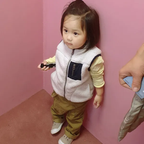  빌도르앙팡 아동 키즈 유아 화이트 후리스 조끼