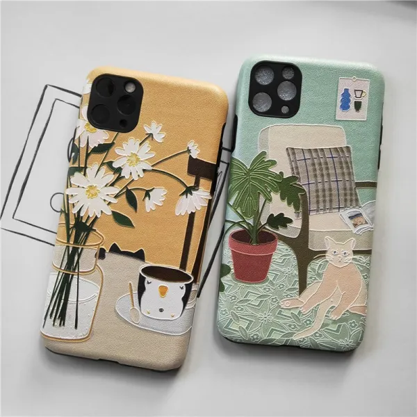 오리지널제작 사과폰 11promax 엘로우 그린 Iphone8 핸드폰케이스 Xs 보호케이스 7plus 고양이 Xr 고궬