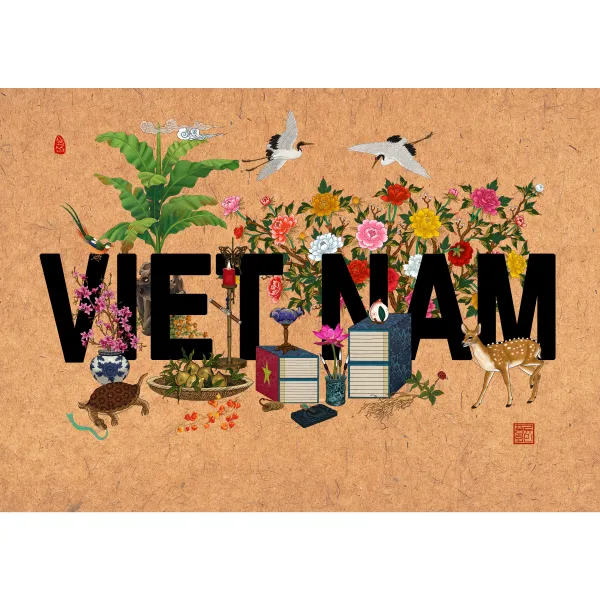 국명문자도-VIETNAM, 진갈색